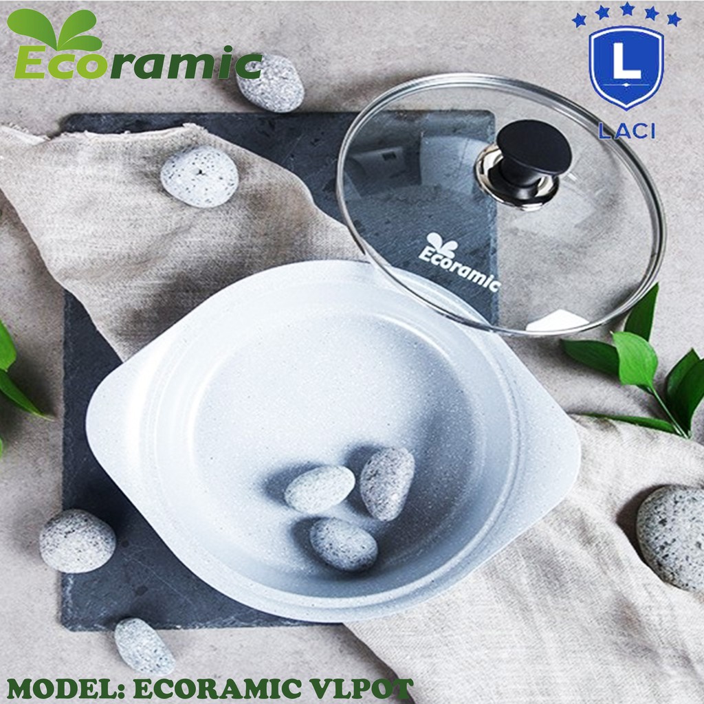Bộ 3 Nồi Đá Đáy Từ V-Line Ecoramic Hàn Quốc VPLOT Size 20-22-24 Cm | Đúc Nguyên Khối | Cam Kết Chính Hãng