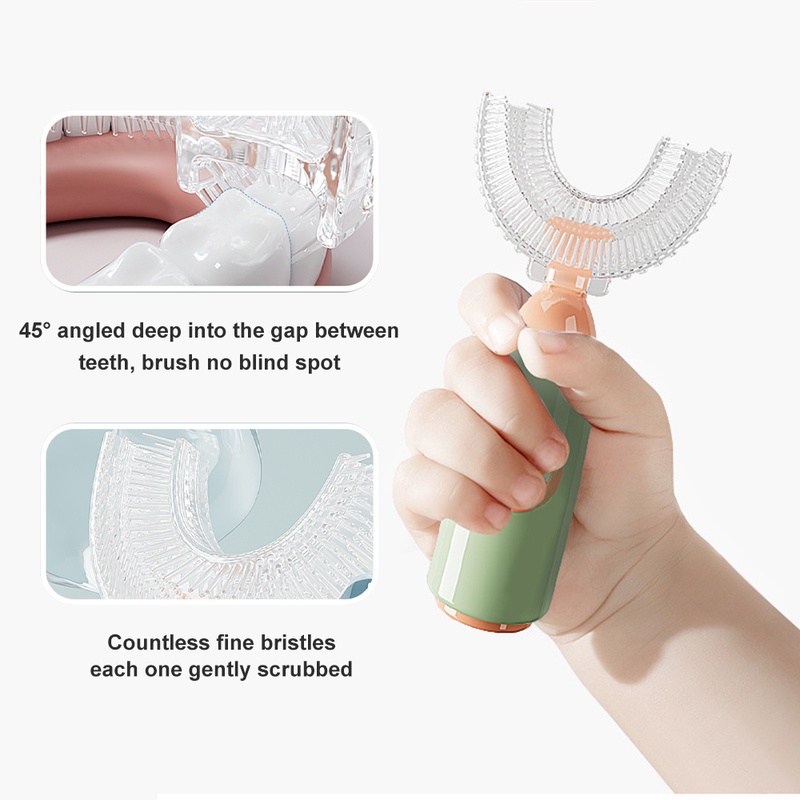 Bàn chải đánh răng silicone hình chữ U vệ sinh răng miệng cho bé