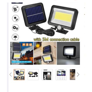 100 LED siêu sáng pin tách rời đèn năng lượng mặt trời cảm ứng hồng ngoại đèn pha led