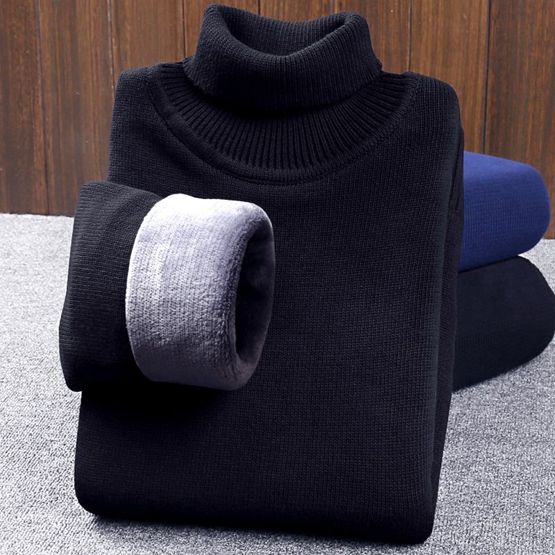 Áo Len Cổ Lọ Lót Nhung Dày Dặn Giữ Ấm Thời Trang Hàn Quốc Cho Nam