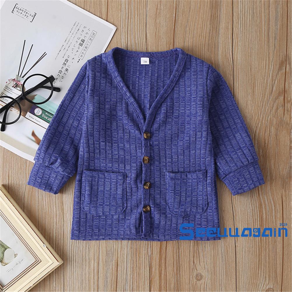 Áo Khoác Cardigan Dệt Kim Tay Dài Cho Bé