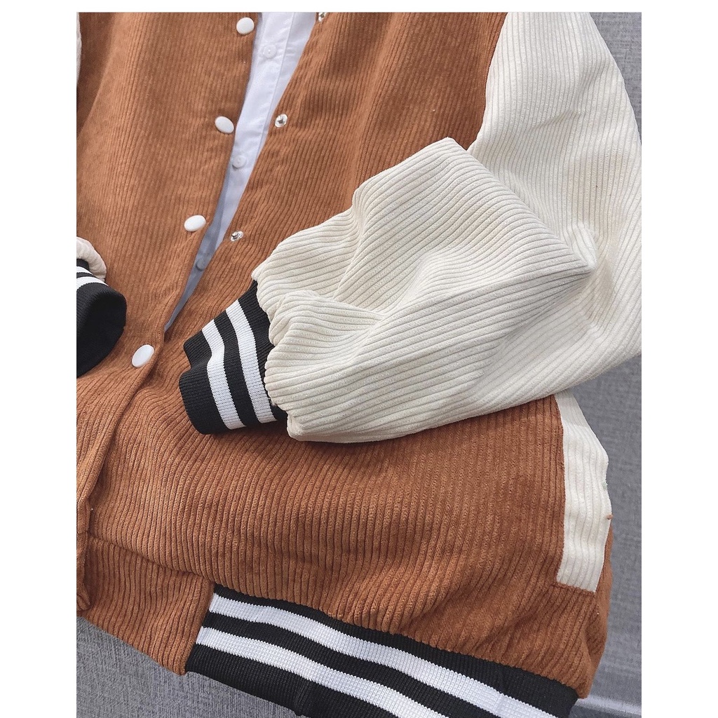 Áo Khoác Bomber Trơn Áo Khoác Chất Nhung Dày Dặn Form Rộng Unisex Nam Nữ Mặc Thoải Mái [Ảnh Thật]