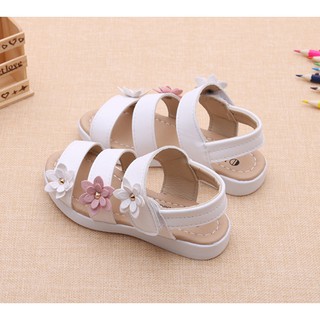XẢ KHO_Sandal bé gái trẻ em đính hoa đế mềm phong cách Hàn Quốc