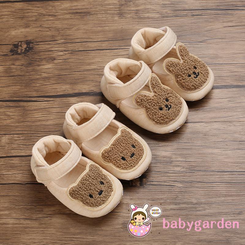 Giày Chống Trượt Thoáng Khí In Hình Thỏ/Gấu Hoạt Hình Cho Bé 0-12 Tháng Tuổi