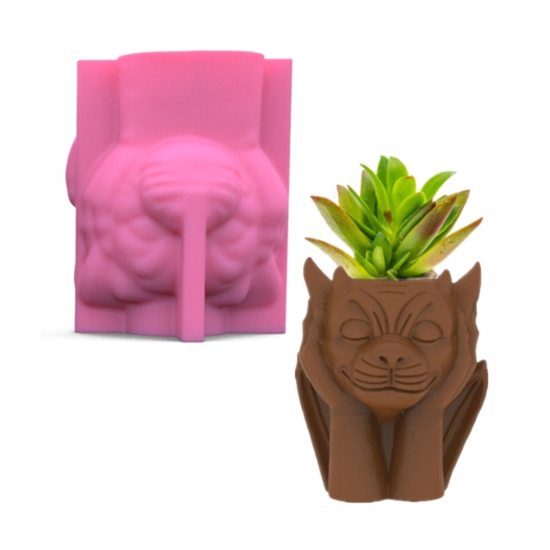 Sa Khuôn Silicon Làm Giá Đỡ Bút Hình Bình Hoa Gypsum