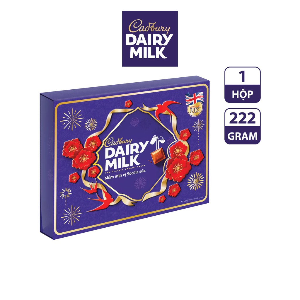 [Giảm 10K cho đơn từ 99K] Set Quà Tặng Socola Cadbury Dairy Milk 222g