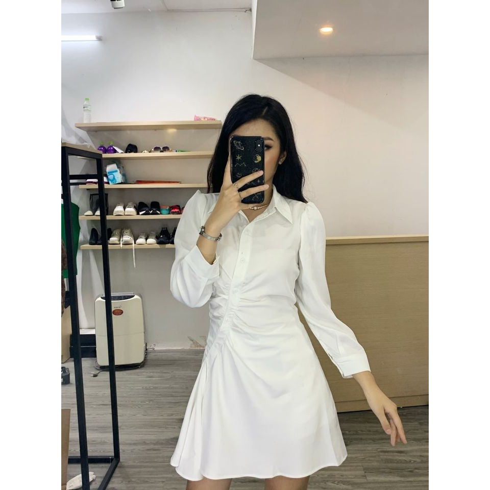 Váy Sơ Mi Lụa xoắn eo kèm quần SM01 | BigBuy360 - bigbuy360.vn