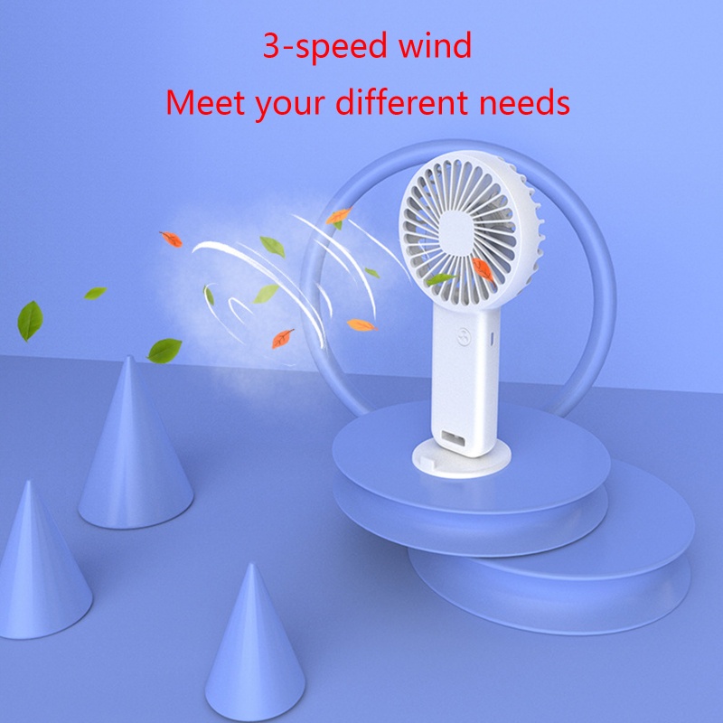 Quạt USB Cầm Tay 3 Tốc Độ Kèm Giá Đỡ Điện Thoại Tiện Dụng