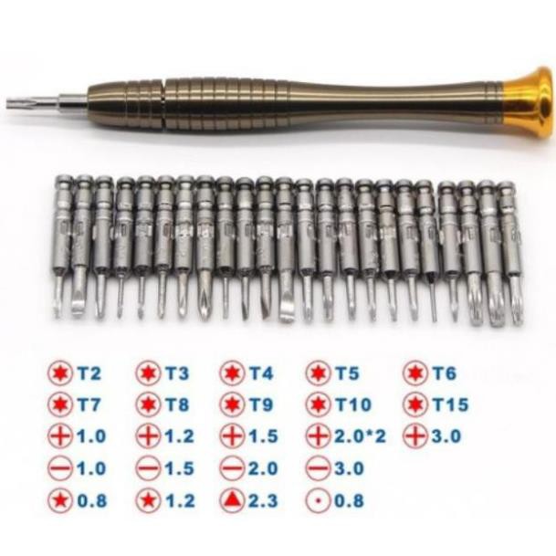 Bộ Tua Vít Đa Năng Tua Vít 25 Đầu Trong 1 sửa chữa điện thoại đồ điện tử Screwdriver bao da tiện lợi