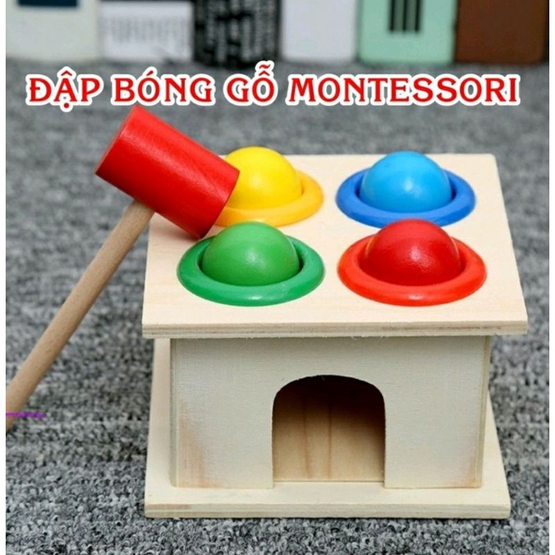 Đồ chơi gỗ - Đập bóng gỗ có búa Montessori