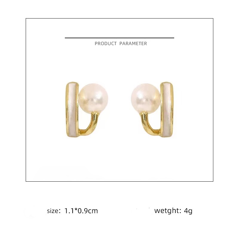 Đôi Khuyên Tai Mạ Bạc 925 Đính Ngọc Trai Thời Trang Cho Nữ