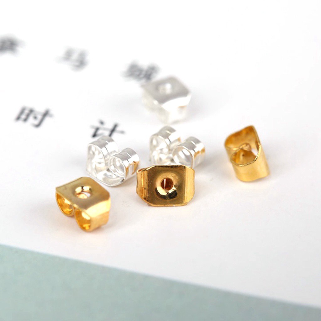 Set 100 Nút Khuyên Tai Bằng Thép Không Gỉ Thay Thế An Toàn