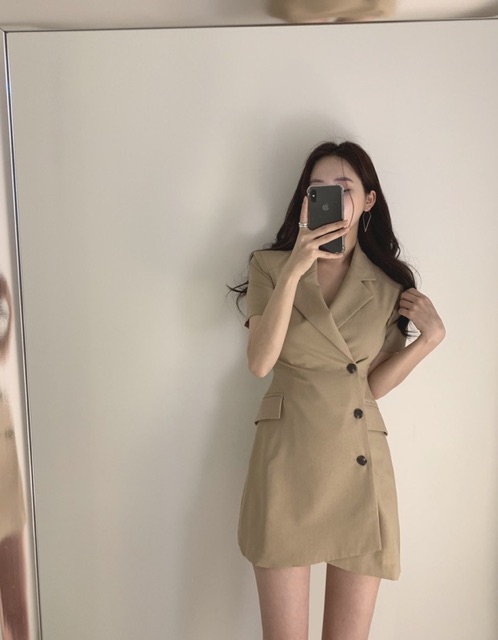 Đầm công sở BlaPink thiết kế cổ vest quý phái nhã nhặn form chuẩn đẹp- Lady Dress