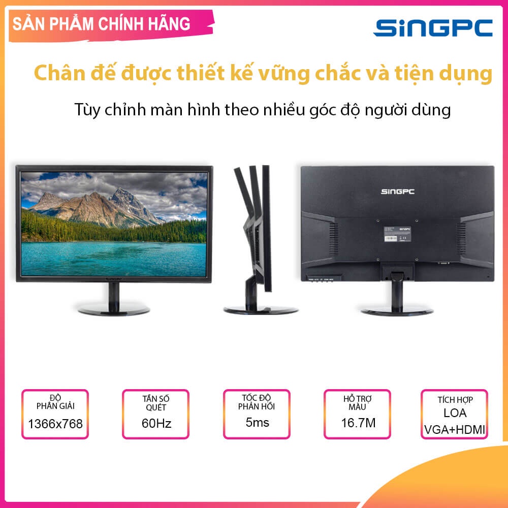 Màn hình Máy tính SingPC SGP185S 18.5 inch LED   - Chính hãng, Bảo hành 24 tháng
