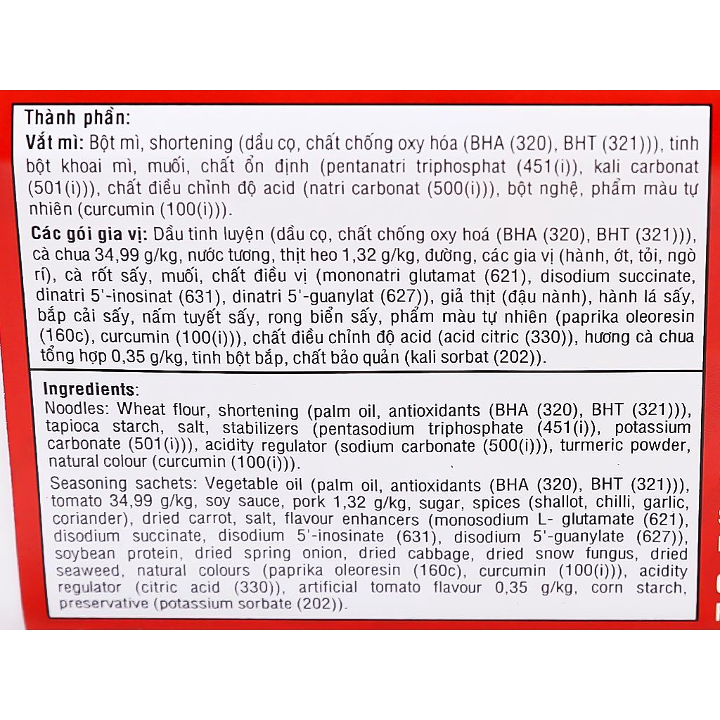 Thùng 18 Khay lớn mì xào Táo Quân Thịt bằm sốt cà khay 85g