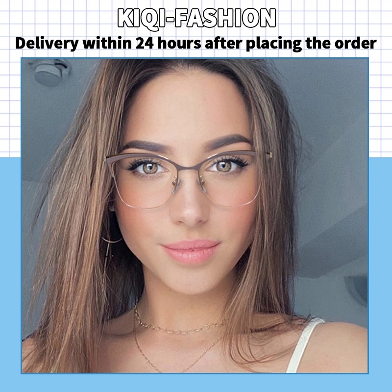 Mắt Kính Gọng Kim Loại Tròng Kính Chống Bức Xạ Thời Trang