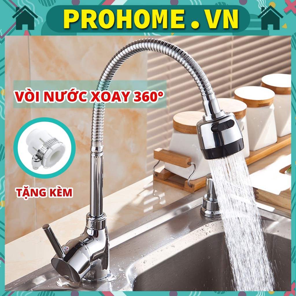 Vòi Xoay Tăng Áp 360 Độ Tặng Kèm Đầu Nối Prohome