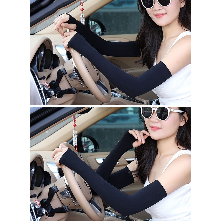 Găng Tay Chống Nắng Bằng Lụa Lạnh Mỏng Phong Cách Hàn Quốc Cho Nữ