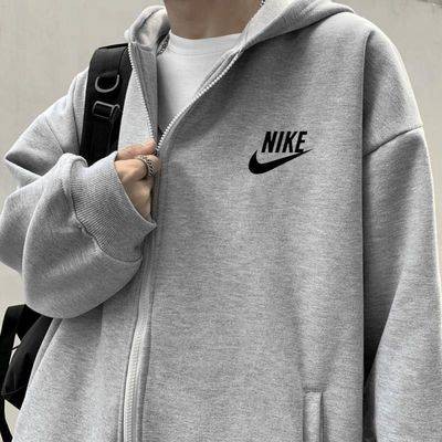 Zipper áo len trùm đầu nam và nữ mùa thu dài tay 2020 xu hướng mới của sinh viên cổng áo gió thể thao ngọn giản dị