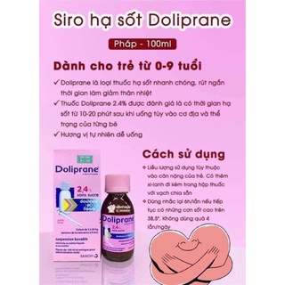 Siro hạ sốt Doliprane Pháp 100ml