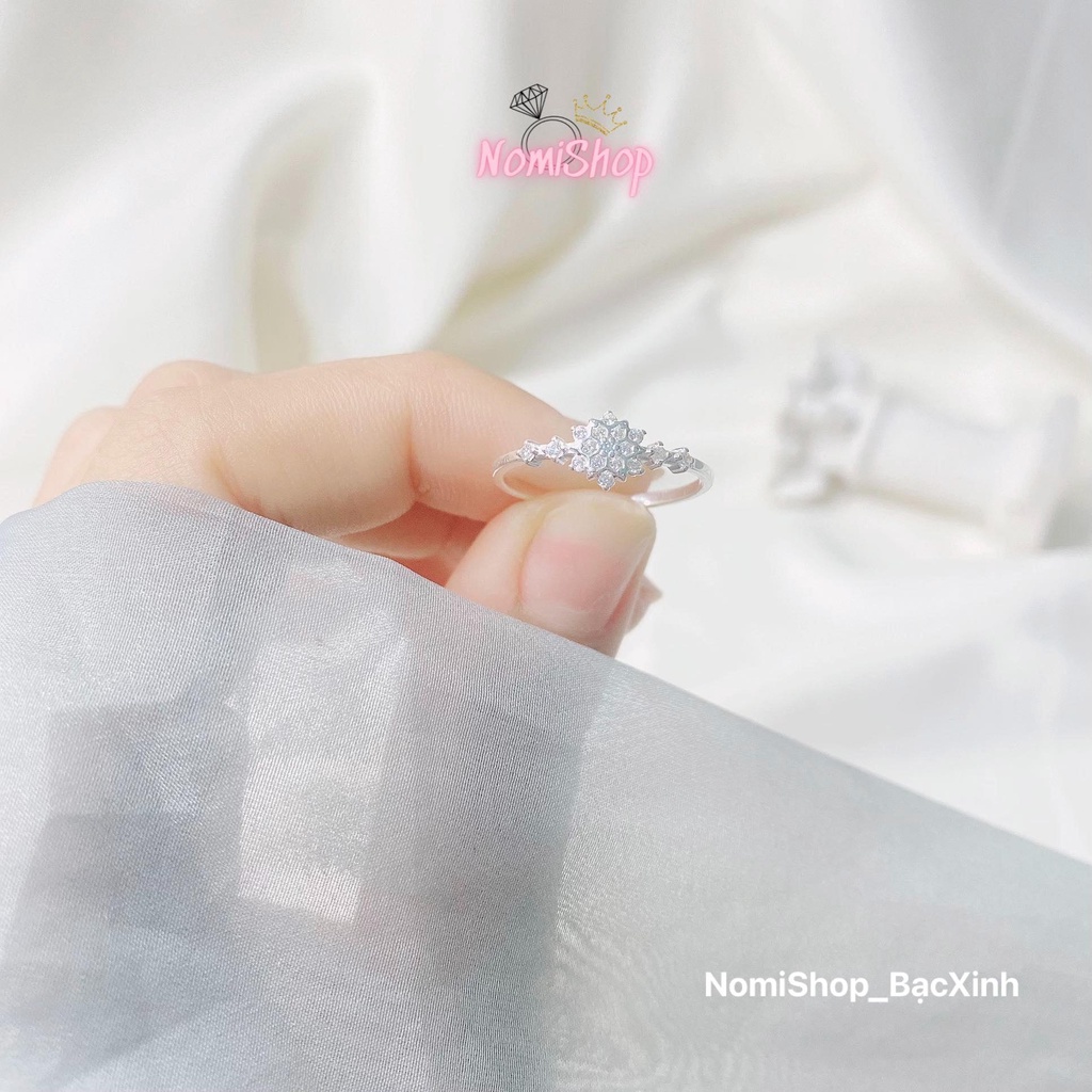Nhẫn nữ hoa tuyết nhỏ xinh chuẩn bạc Mainomi Shop Bạc Xinh vẻ đẹp nhẹ nhàng tinh tế