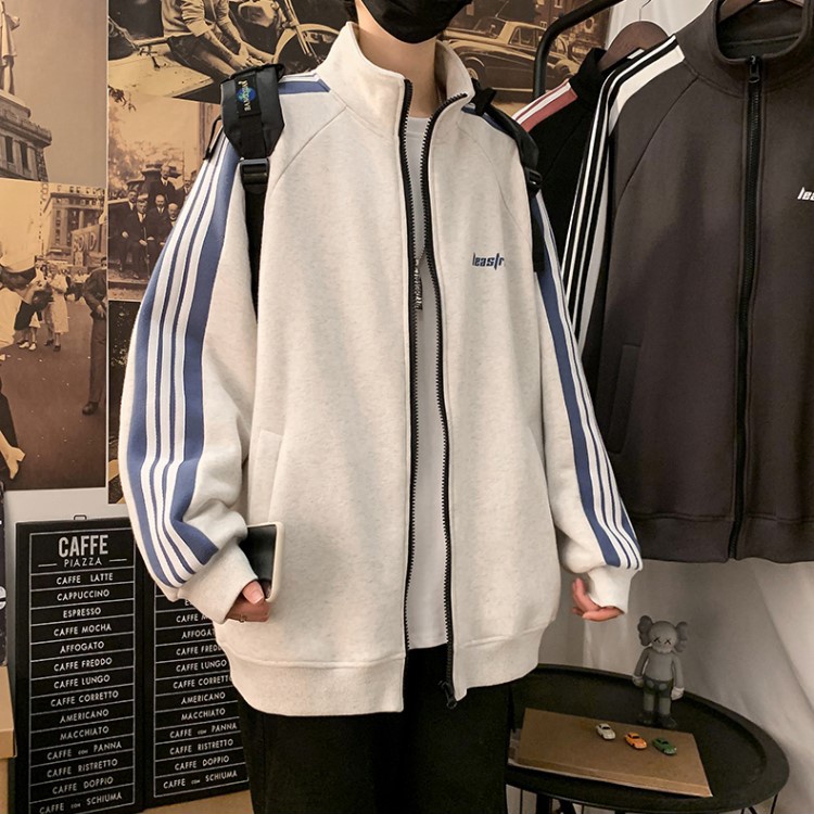 Áo Khoác Thể Thao LeasTreet - MayLinh Shop- Sweater Hoodie Nam Nữ Unisex- Chất Nỉ Gân Dày Đẹp Form Rộng - 3 Sọc Màu Xám | WebRaoVat - webraovat.net.vn