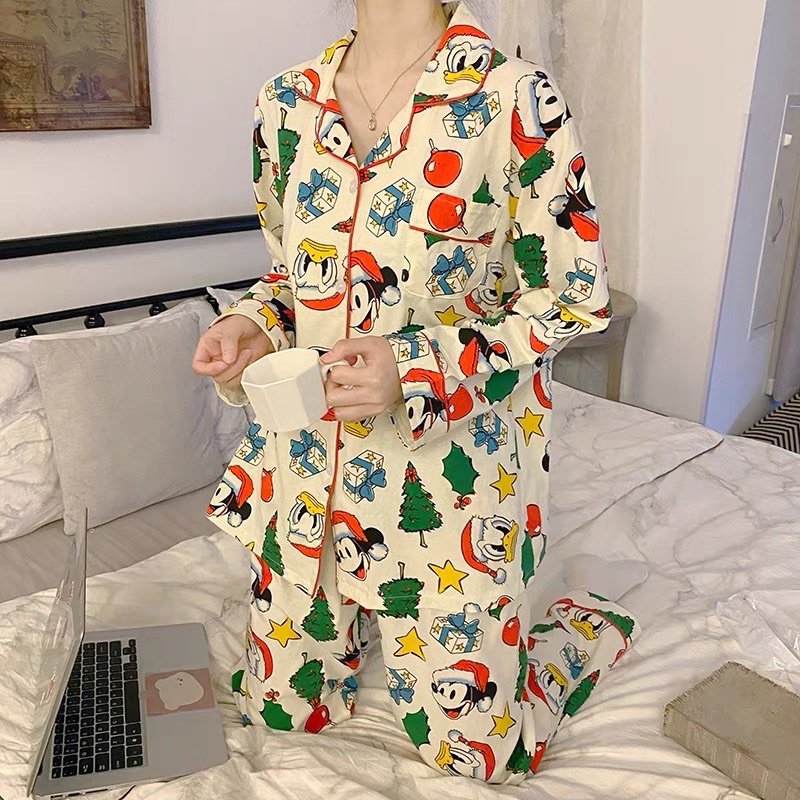 Đồ bộ ngủ nữ Pyjama hoạ tiết hoạt hình dễ thương chất cotton siêu mát | BigBuy360 - bigbuy360.vn