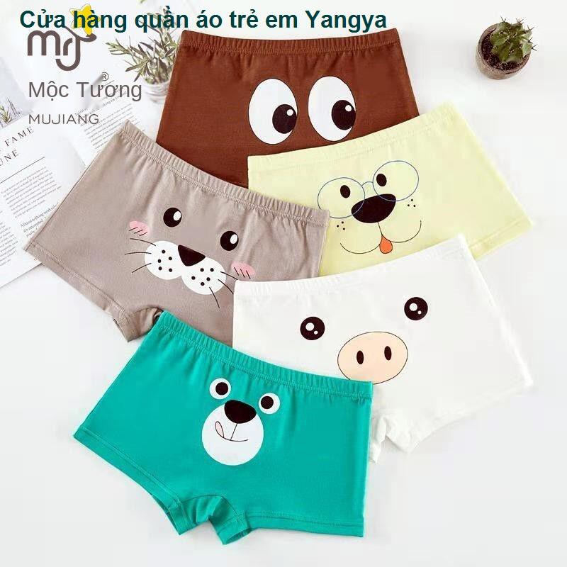 Đồ lót trẻ em, cotton nam, bé trai vừa, nhỏ và lớn, trẻ em học sinh, quần đùi boxer trẻ em, phim hoạt hình anime thoáng