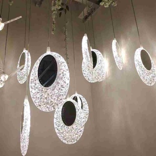 ￼Đèn led gương bầu dục - bộ 10 thả đèn