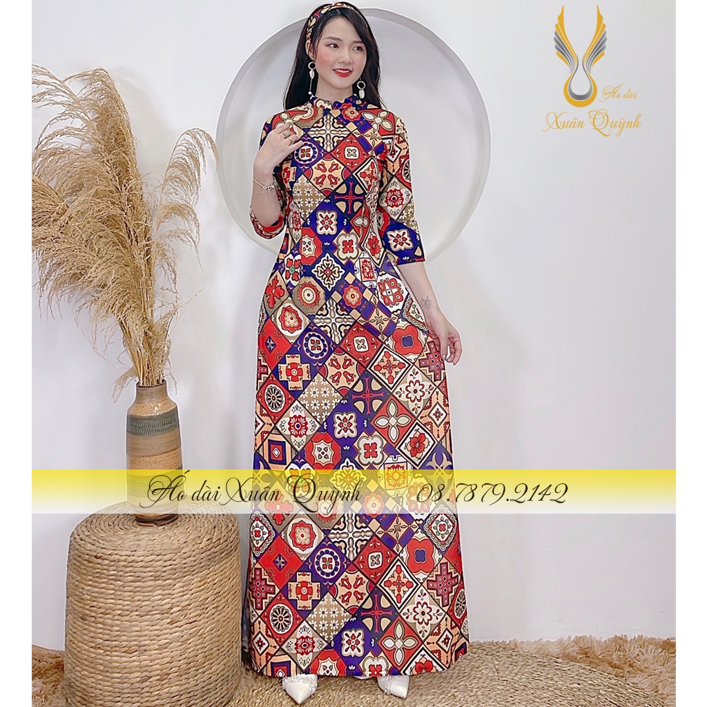 Áo Dài Cô Ba Sài Gòn Trẻ Trung Duyên Dángh Lụa Habutai Tặng Tuban K75 - Áo Dài Xuân Quỳnh