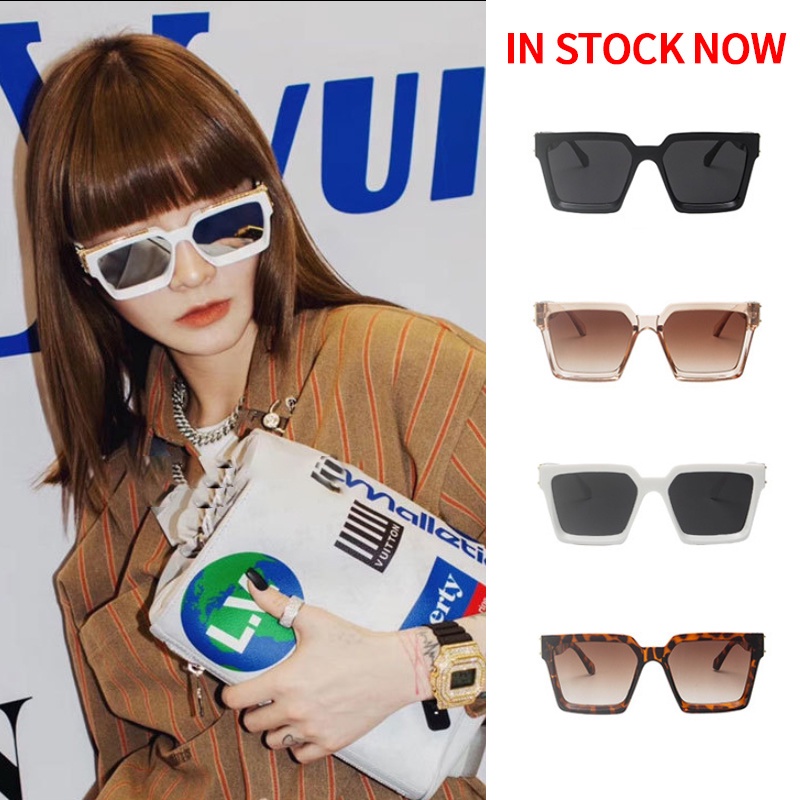 Kính mát gọng dáng vuông lớn chống tia UV kiểu dáng thời trang phong cách Hàn Quốc cho nam và nữ