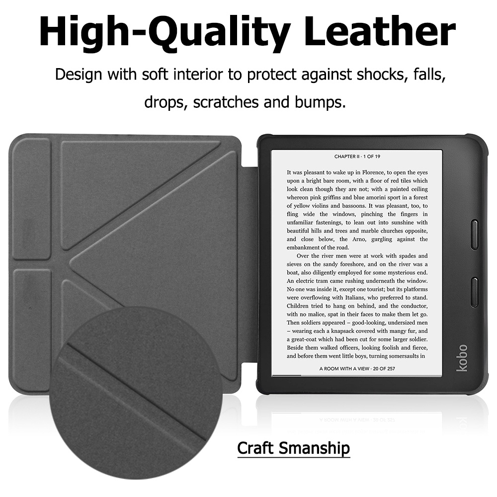 Ninki Bao Da PU Máy Kobo Libra 2 / Kobo Sage / Premium Tự Động Bật / Tắt Cho Kobo Libra 2 2021