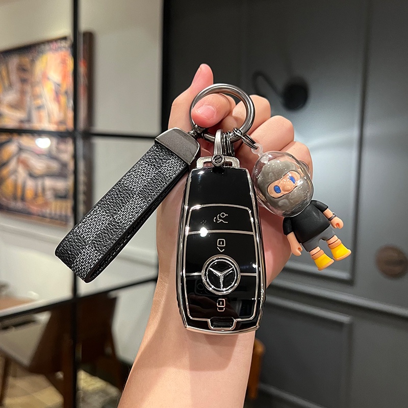 Ốp Bảo Vệ Chìa Khóa Thông Minh Bằng TPU Thiết Kế Đơn Giản Cho Xe Hơi Mercedes-Benz E300l C260l A200l Glc Gla Glb220 Gle350 E-Class Benz