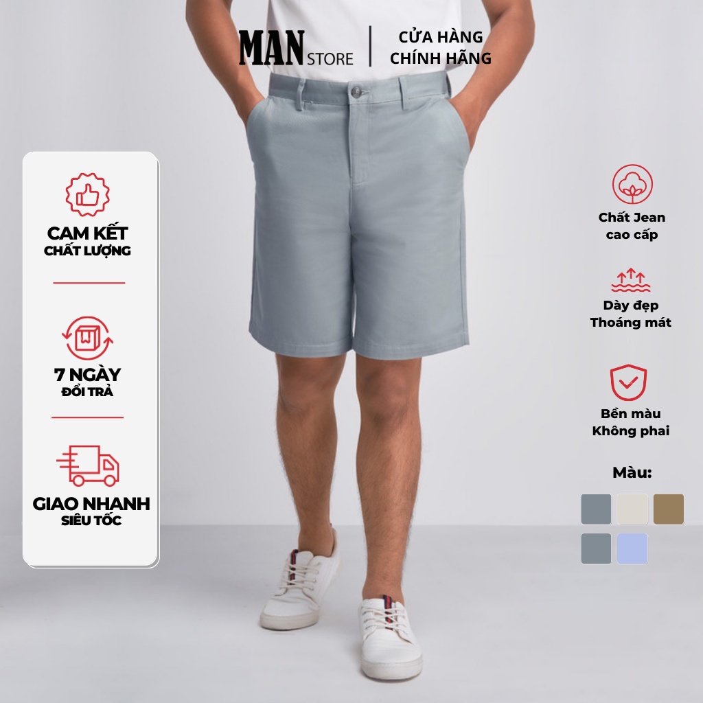 Quần short kaki nam cao cấp Le Jeans, quần kaki nam ngắn, phom suông, vải dày đẹp, không bay màu, năng động