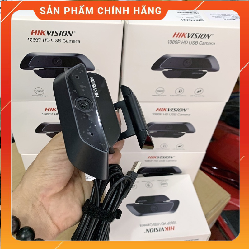 Webcam HIKVISION DS-U12 FULL HD 1080P - Tích hợp mic - Chuyên dụng cho Livestream, Học và làm Online