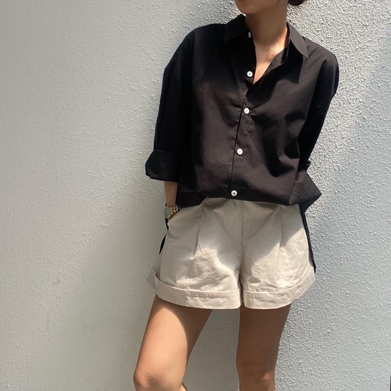 Nosbyn - Áo Sơ Mi Dài Tay Xếp Li Sau - Pleated Back Shirt | BigBuy360 - bigbuy360.vn