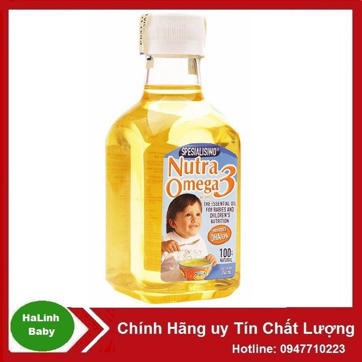 [Date 03/2023] Dầu ăn dinh dưỡng cá hồi NUTRA OMEGA 3 - 240ml ( Hàng Cty )