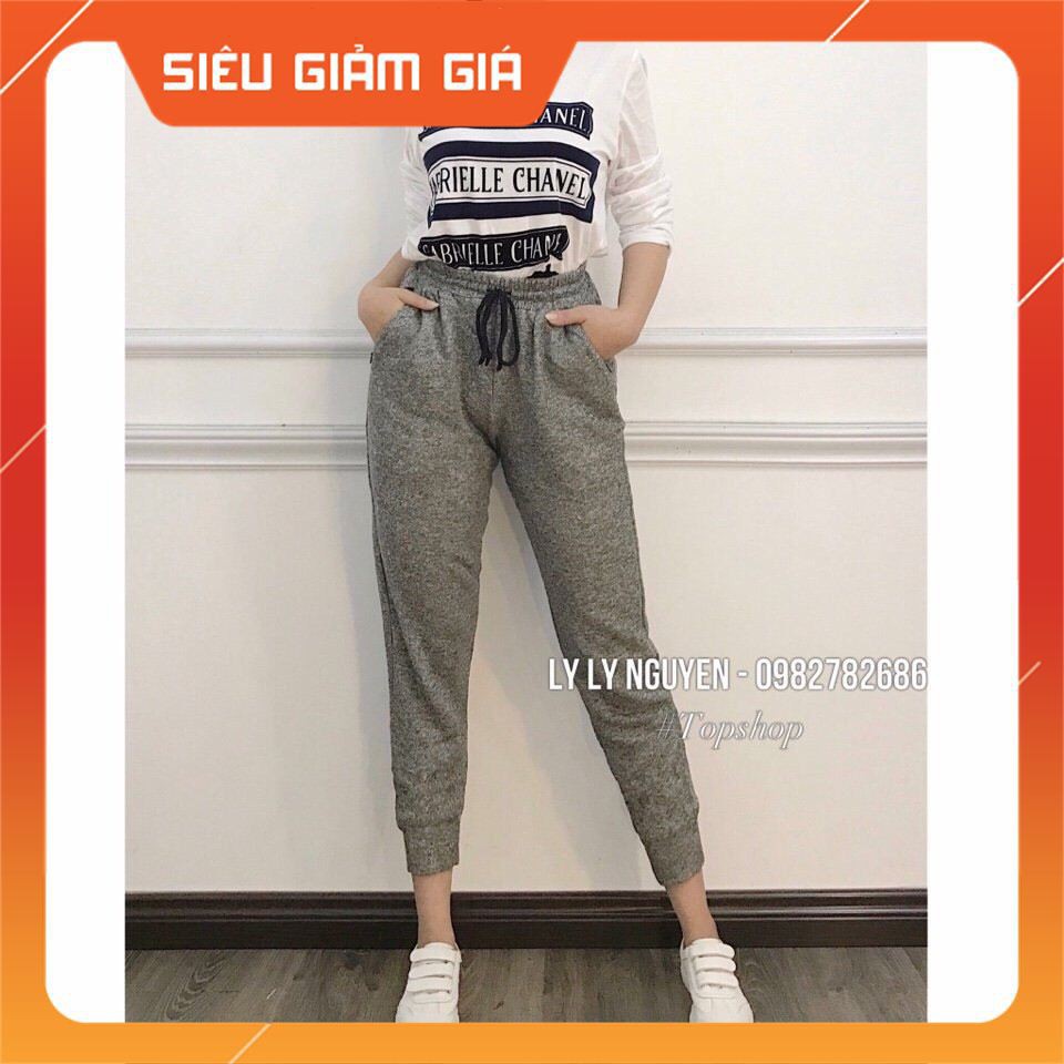 Quần jogger nam nữ thun nỉ đi tập thể thao, quần dài giữ nhiệt mặc thu đông