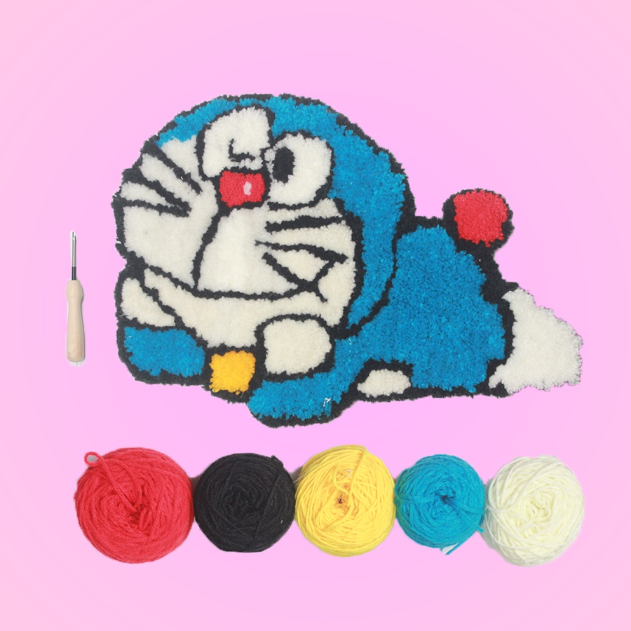 Vải Thêu Nổi Thêu Xù Punch Needle dùng Fabric len khổ lớn 170cm, chiều dài không giới hạn