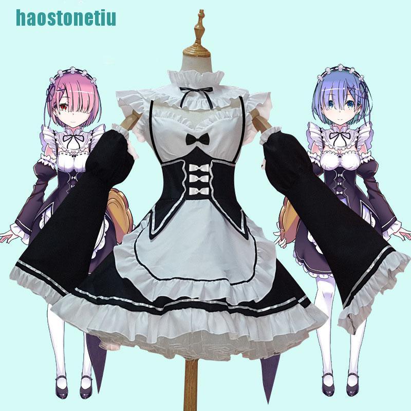 Bộ Đồ Hóa Trang Cô Hầu Gái Anime Ram / Rem Chất Lượng Cao