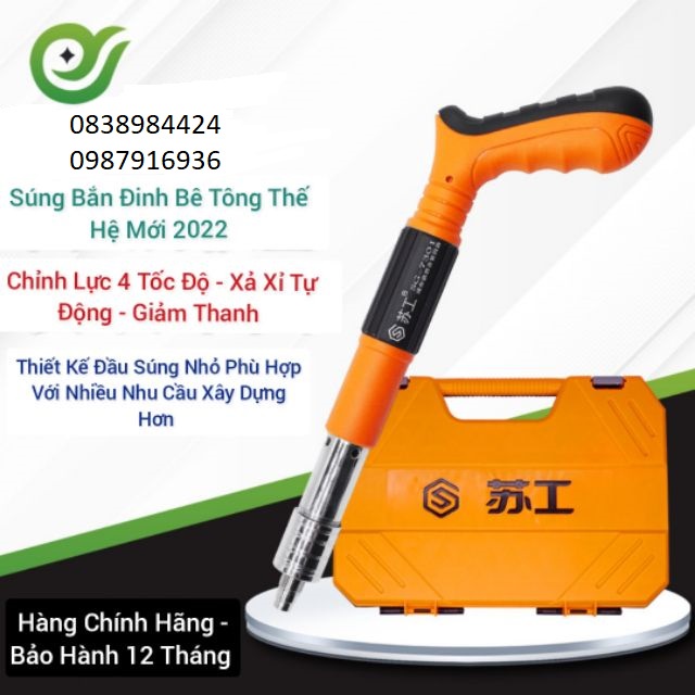 Súng bắn đinh hạt nổ bê tông ty trần thạch cao, tôn, sắt, thép dày 8mm không cần sử dụng điện cực khỏe hàng chính hãng