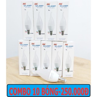 COMBO 10 BÓNG ĐÈN LED Búp C37L 6W E14