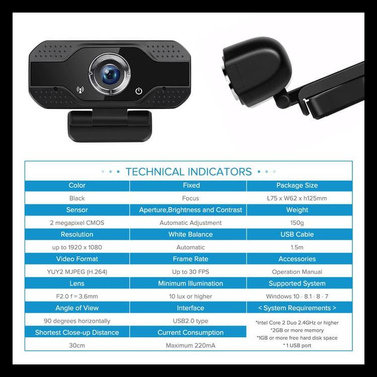 Webcam V8 Full Hd 1080P kèm micro chất lượng cao | BigBuy360 - bigbuy360.vn