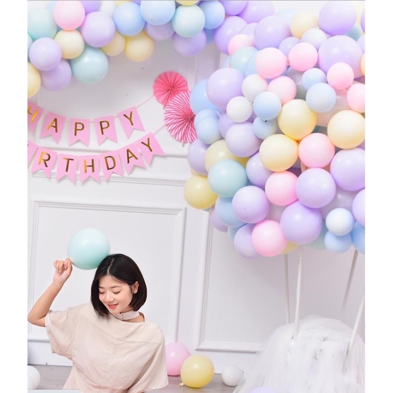 Bóng bay màu pastel Macaron xinh xắn, trang trí sinh nhật,đầy tháng,đơn sắc trang trí sinh nhật