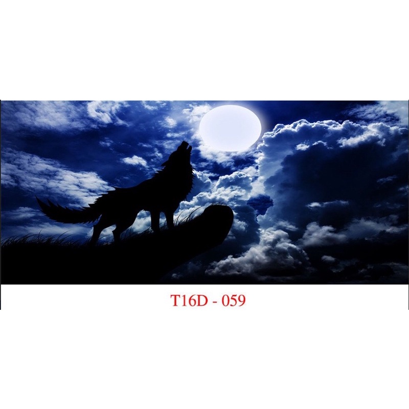 Tranh 3D hồ cá thuỷ sinh bán cạn - Chủ đề Ánh Trăng part 2