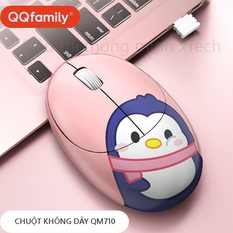 Chuột không dây 2.4G QQ QM710 chính hãng có sẵn - Không gây tiếng ồn