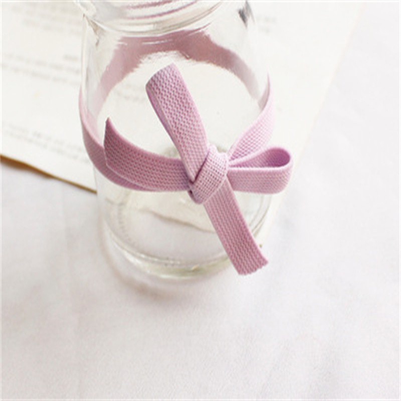 Dây Buộc Tóc Cao Su Co Giãn Màu Trơn Hình Nơ Đơn Giản Cho Nữ