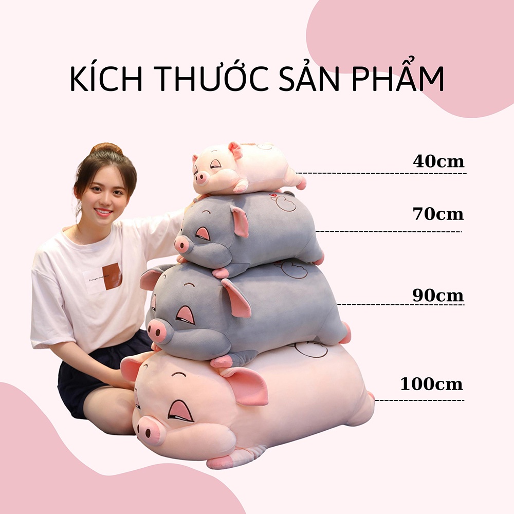Gấu bông con heo, gấu bông lợn hồng siêu Cute, Heo híp phê cần - Tặng kèm thiệp (Nếu khách cần ibox nha)