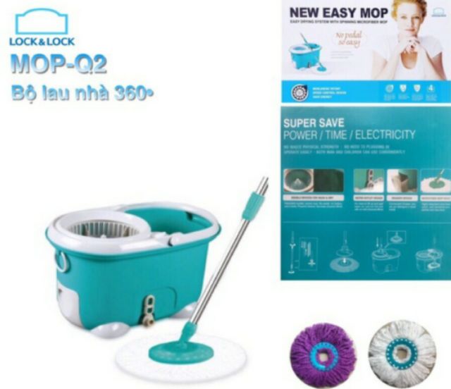 Bộ cây lau nhà xoay tay 360 độ Lock&Lock MOP-Q2-1