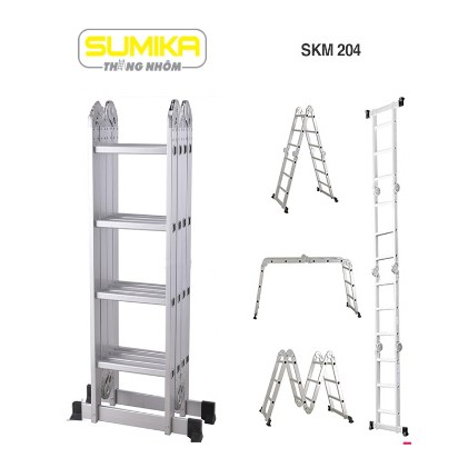 Thang nhôm gấp đa năng 4 đoạn SKM 204